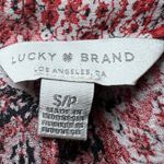 Lucky Brand  Peasant Blouse Womens Small Red Pink Floral Boho Lightweight Chic Photo 3
