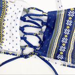 SheIn Tribal Bandeau Lace Up Back Bikini Top Photo 6