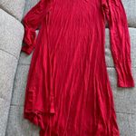 Red v neck AZOT dress long sleeve small Photo 1