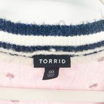 Torrid  Womens‎ Vegan Cashmere Preppy Pullover Striped Henley Sweater Size M 00 Photo 5