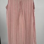 Casacabana muted red Pink Striped Mini Dress linen blend pin tuck m sleeveless White Size M Photo 8