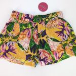 NWT Kitsch & Pop Colorful Tropical Print Beaded Lined Shorts w Pockets Photo 1