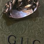 Gucci Enamel Tag Chain Ring Black AG925 Photo 5