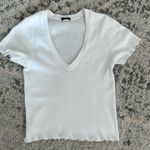Brandy Melville White V Neck Tee Photo 0