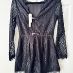 Anthropologie Long Sleeve Lace Romper, Size 8 Photo 9