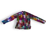 Sam Hiln Classics Colorful Rainbow Quilted Patchwork Silk Jacket Pink Photo 2