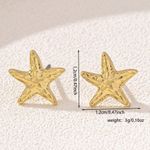 Gold Starfish and Shell Earrings Photo 8