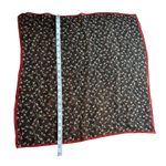 Laura Ashley 100% Silk Floral Print Scarf With Red Trim 22" X 22" Photo 4