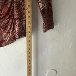 m. m. m. Blouse Y2k Small Floral Stretch Ruched Made USA Top Shirt Going Out Red Photo 5