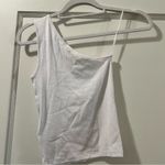 Madewell Brightside Rib One-Shoulder Tank in Eyelet white Size XSmall NWT Photo 7