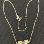 Christian Dior Dior Elegant Silver Necklace with Cube Accents Photo 0