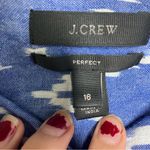 J.Crew J.‎ Crew perfect fit Aztec print button down shirt blue white womens size 16 Photo 2