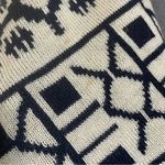 Reversible Shawl Women's Ruana Wrap Bohemian Navy and Cream One Size # 1496 Blue Photo 9