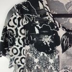 Peter Nygard  M Black White Stretch Top Photo 3