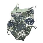 Bar III Moody Tropics Printed One-Shoulder One Piece Swimsuit Leaf Green XL Photo 5