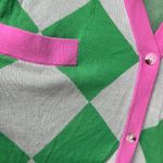 First Love  Green and Pink Argyle Cardigan Photo 2
