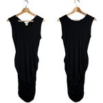 LNA Revolve Ruched Bodycon Midi Dress Women's Small Black Sleeveless Minimalist Photo 1