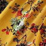 Womens Floral Boho Crochet Accent Lantern Sleeve Dress sz small Yellow Photo 4