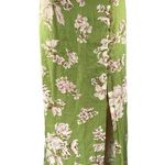 ZARA Women's Green Linen Floral Buttons Slit Midi Maxi Straight Pencil Skirt S Photo 0