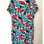 Talbots  Floral Hawaiian Sheath Dress Short Sleeve Crewneck Multicolor Stretch XL Photo 0