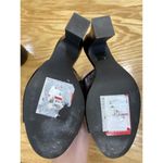 Aquatalia Women 10 Black Patent Leather Slip On Block Open Toe Slide Sandals S29 Photo 3