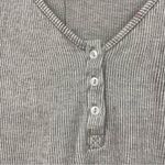Free People Intimately Grey Ribbed Long Sleeve Cropped Henley Blouse Womens XS Photo 4