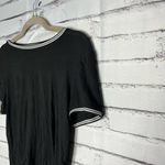 Women's Black Short Sleeve Tee White Trim Crew SZ L Relaxed Loose Fit Soft Size L Photo 5