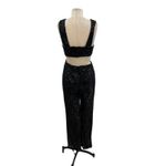 Mac Duggal Ieena for  Jumpsuit 26691 Sequin Cut Out Wide‎ Leg Black Size 6 Photo 7