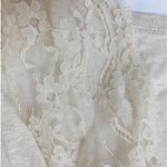 ZARA Collection Ecru 100% Linen Open Lace Back Dress Elastic Waist, Tie Back - S Photo 12