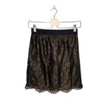 Joie Abeline Metallic Lace Scallop Hem Elastic Waist Mini Skirt Photo 4