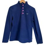 Vineyard Vines Blue Fleece Shirt Snap Button Pullover Women’s Size S Photo 0
