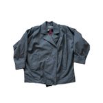 J. Gallery Vintage Flannel Lining Coat 70% Wool Sz 9/10 Large Oversized 90s Gray Photo 5