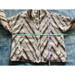 Thread & Supply Ivory Neutral Tan Chevron One Track Mind Sherpa Jacket Large Photo 5