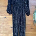 Lulus  Sensational Beauty Black Sequin Surplice Long Sleeve Jumpsuit Glam Size S Photo 0