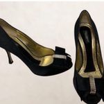 Dolce & Gabbana , baguette bow , black satin pumps, heels size 7 Photo 2