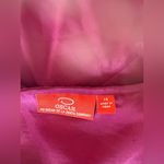 Oscar de la Renta Burgundy Ruffle Faux Wrap Blouse, Size Large Photo 5