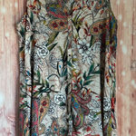 Spense Beige Paisley Floral Print Print Sleeveless Tunic Blouse Multiple Photo 0