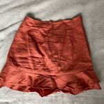 Aulieude Linen Ruffled Cinch Tie Mini Skirt Photo 3