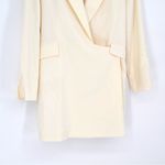 ZARA Collared Plunge Blazer Dress Stretch Wool Blend in Cream Ivory Women's XS Photo 3