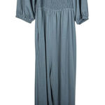 Three Bird Nest Blue Puff Sleeve Wide Leg Smocked Jumpsuit Romper XL NWT Lounge Photo 0