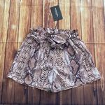 Pretty Little Thing Snakeskin Print Ruched Tie Waist Shorts Sz 6 Photo 3
