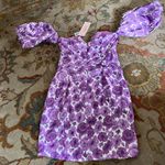 Oh Polly NWT:  Purple Floral Off-Shoulder Dress Photo 11