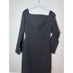 Kay Unger Black Midi Dress Split Sleeve Slit On Leg Sz 4 NEW Photo 6