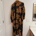 Free People Black Orange Floral Monday Morning Kimono Duster Size XS/S Photo 4