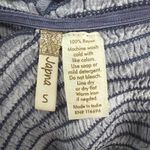 Japna  Dress Women Small Blue Striped Short Sleeve Off Shoulder Bohemian Peasant‎ Photo 5