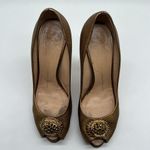 Giuseppe Zanotti  Bronze Gold Leather Crystal Embellished Pumps Heels Size 38 Photo 2