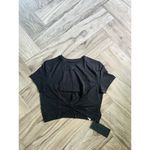 Alphalete  Woman’s Premium Wrop SS Crop - Black, Size Small Photo 3