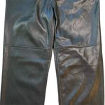 Gap Black Faux Leather Cheeky Straight High Rise Pants Photo 3