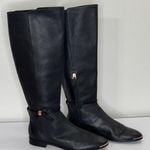 Ted Baker London Lykla Knee High Boots Black Leather Flat Boots 37.5 Ankle Bow Photo 2