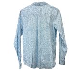 LL Bean Blue Floral Wrinkle Free Pinpoint Oxford Long Sleeve Button Shirt MEDIUM Photo 5
